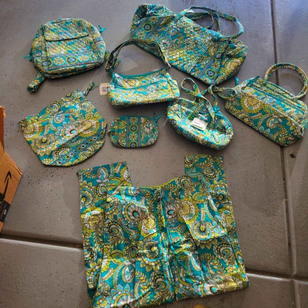 Vera Bradley Collection Purse Overnight Handbag Backpack PJ Pants Retired Lot
